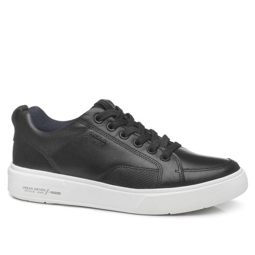 Tênis Casual Pegada Masculino em Couro Preto 111902-06