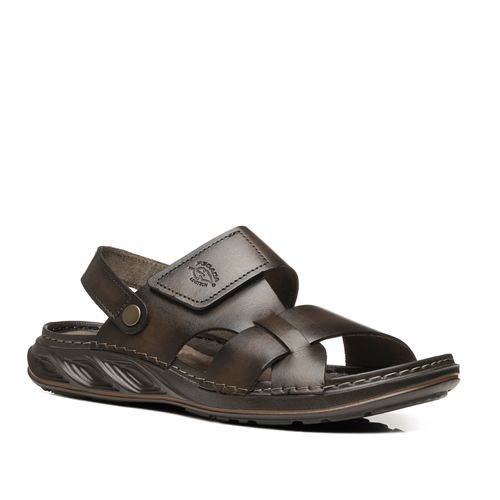 Sandália Pegada Masculino em Couro Cravo 134107-02