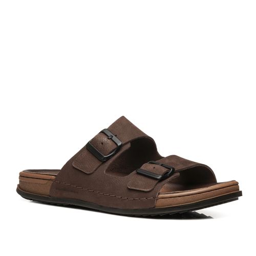 Chinelo Pegada Masculino em Couro Chocolate 134851-05