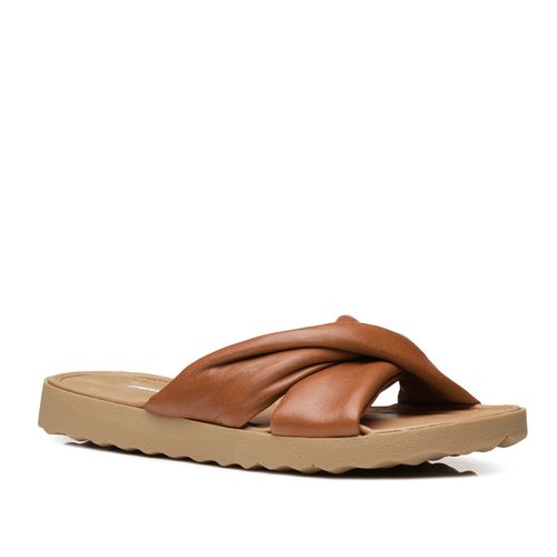 Chinelo Pegada Feminino em Couro Pinhão 231403-03