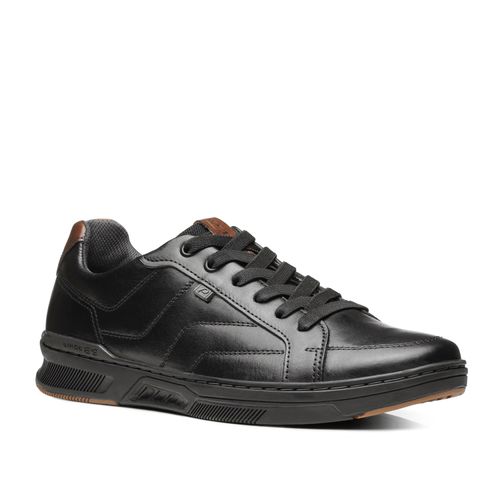 Sapatênis Pegada Masculino em Couro Preto 110607-06