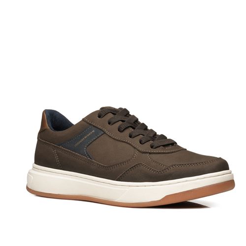 Tênis Casual Pegada Masculino em Couro Chocolate 111707-09