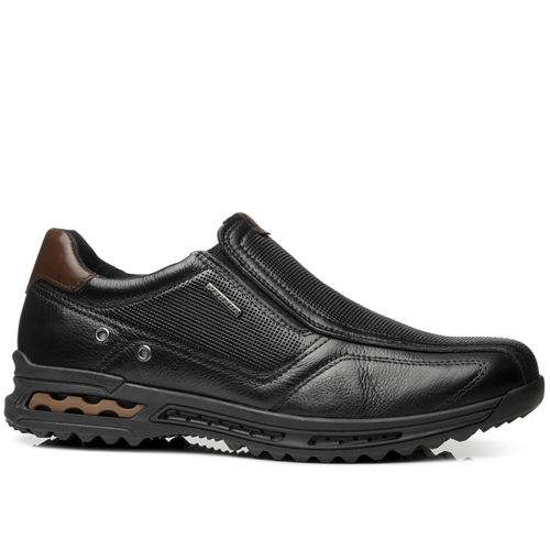 Sapatenis Pegada Masculino em Couro Preto 111804-03