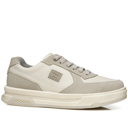 Tênis Casual Pegada Masculino em Couro Milk 112704-06