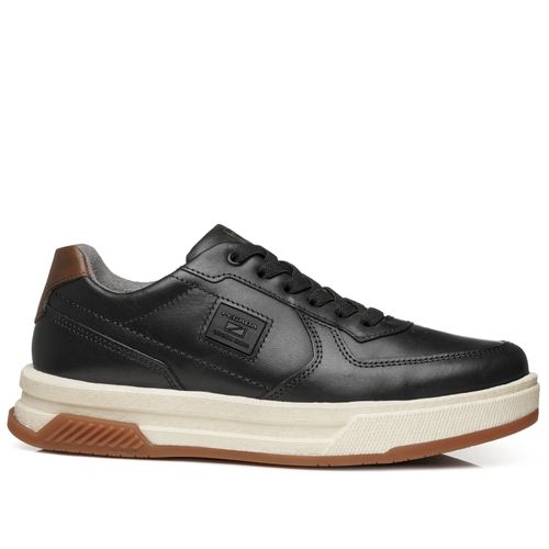Tênis Casual Pegada Masculino em Couro Preto 112704-05