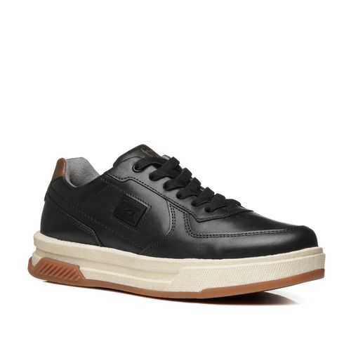 Tênis Casual Pegada Masculino em Couro Preto 112704-05