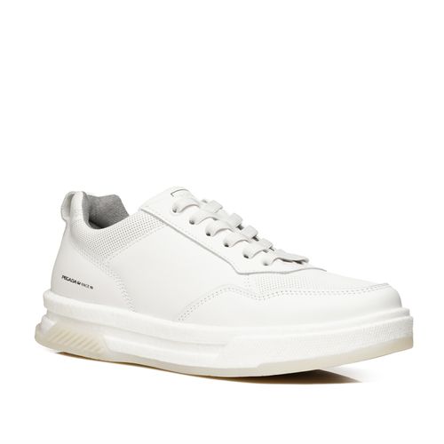 Tênis Casual Pegada Masculino em Couro Branco 112702-0