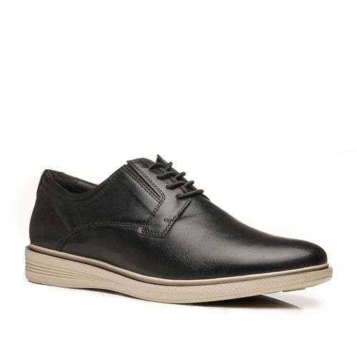 Sapato Casual Pegada Masculino em Couro Preto 126117-01