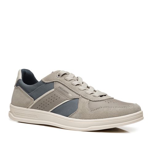 Tênis Casual Pegada Masculino em Couro Latte 113601-03