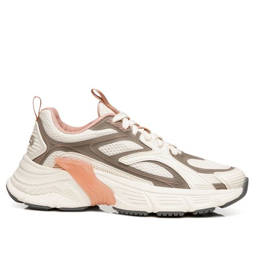 Tênis Esportivo Pegada Feminino em Tecido Creme 291601-02