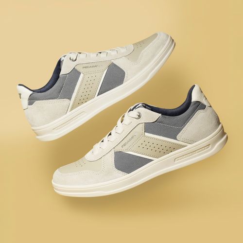 Tênis Casual Pegada Masculino em Couro Latte 113601-03