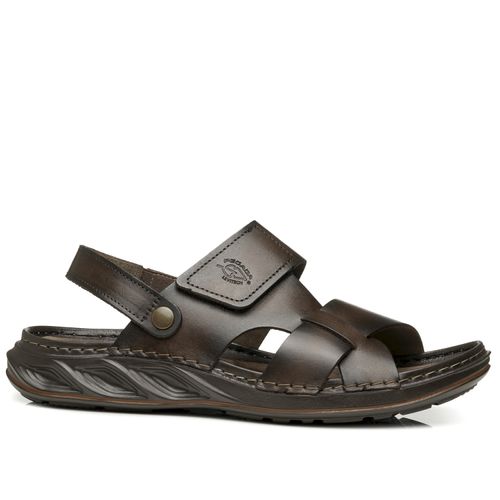 Sandália Pegada Masculino em Couro Cravo 134107-02