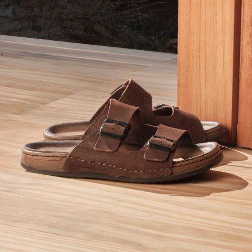 Chinelo Pegada Masculino em Couro Chocolate 134851-05