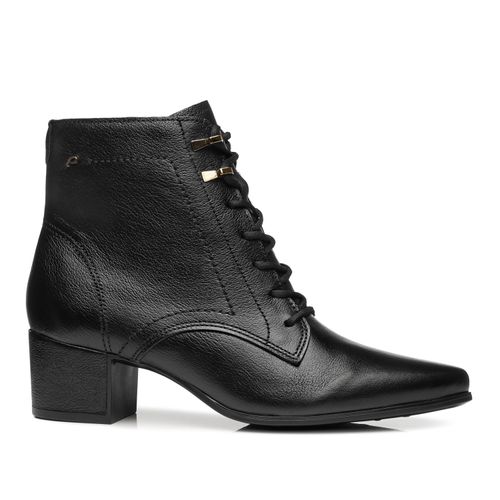 Bota Pegada Feminina em Couro Preta Cano Curto 280904-04
