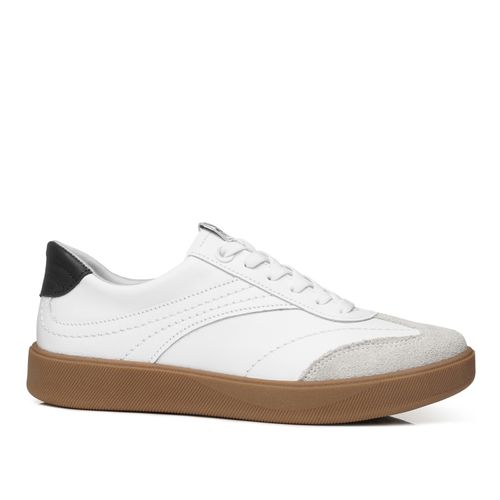Tênis Casual Pegada Feminino em Couro Branco 210802-03