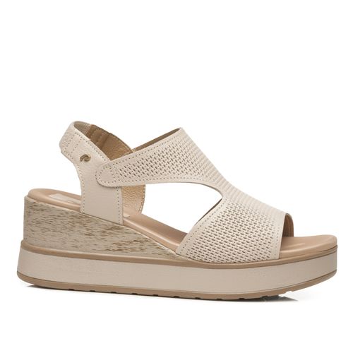 Sandália Pegada Feminino em Couro Off White 234208-02