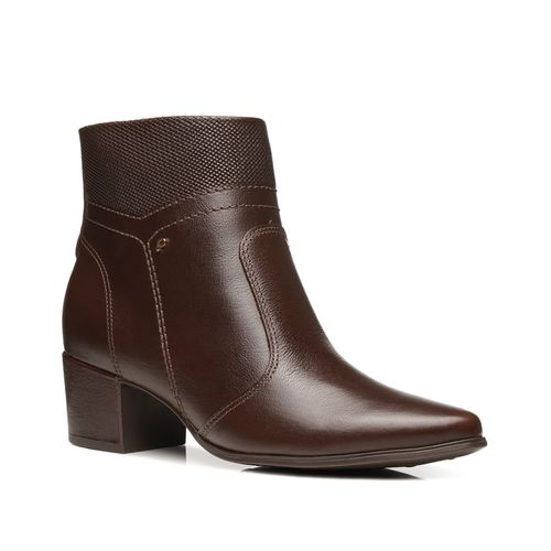Bota Pegada Feminina em Couro Pinhão Cano Curto 280906-04