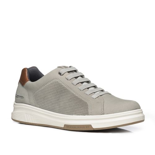 Tênis Casual Pegada Masculino em Couro Silver 112301-01