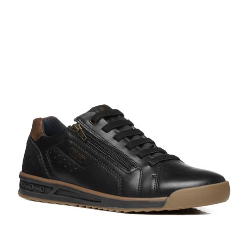Sapatênis Pegada Masculino em Couro Preto 112503-04
