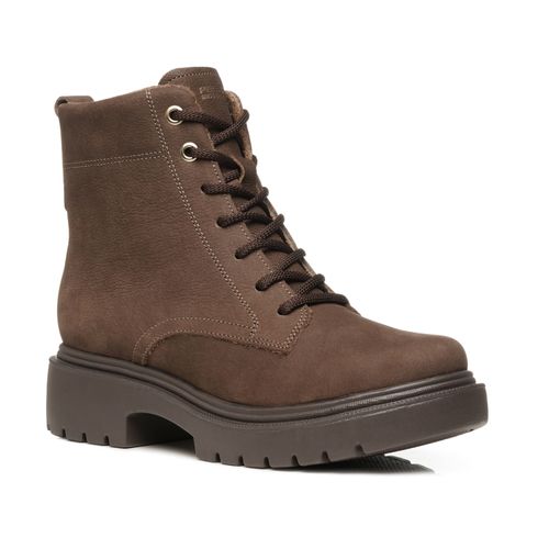 Coturno Pegada Feminino em Couro Castanho Cano Curto 282412-05