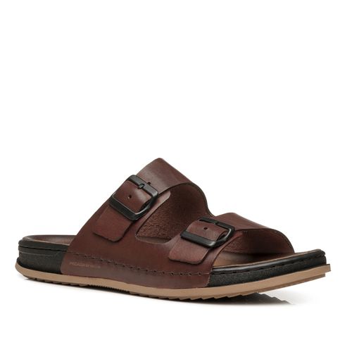 Chinelo Pegada Masculino em Couro Pinhão 134851-01