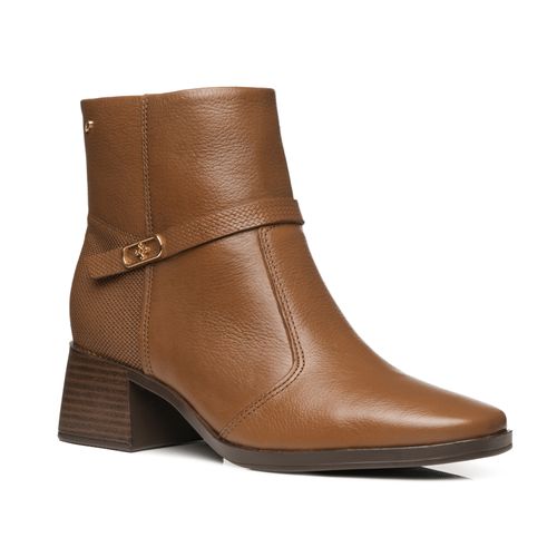 Bota Pegada Feminina em Couro Pinhão Cano Curto 282355-01