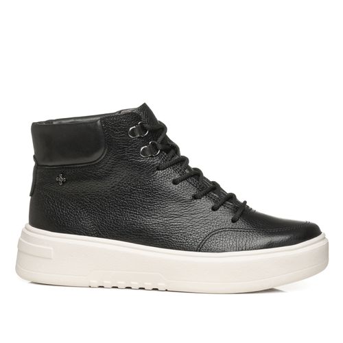 Tênis Pegada Feminino em Couro Preto 213113-02