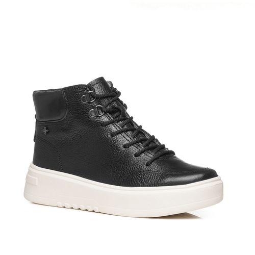 Tênis Pegada Feminino em Couro Preto 213113-02