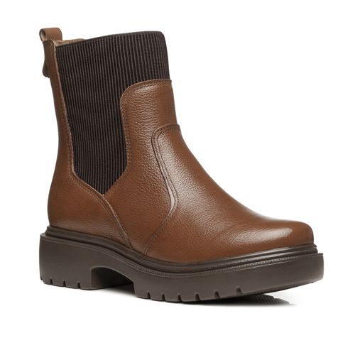 Coturno Pegada Feminino em Couro Terracota Cano Curto 282407-06
