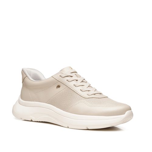 Tênis Casual Pegada Feminino em Couro Off White 211402-02