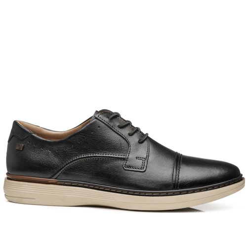 Sapato Casual Pegada Masculino em Couro Preto 127601-01