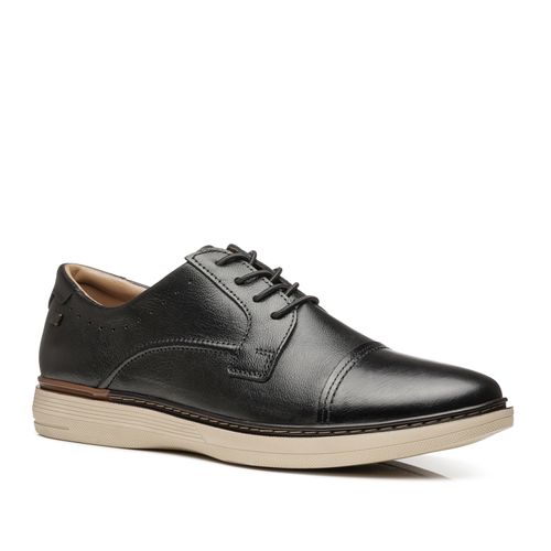 Sapato Casual Pegada Masculino em Couro Preto 127601-01