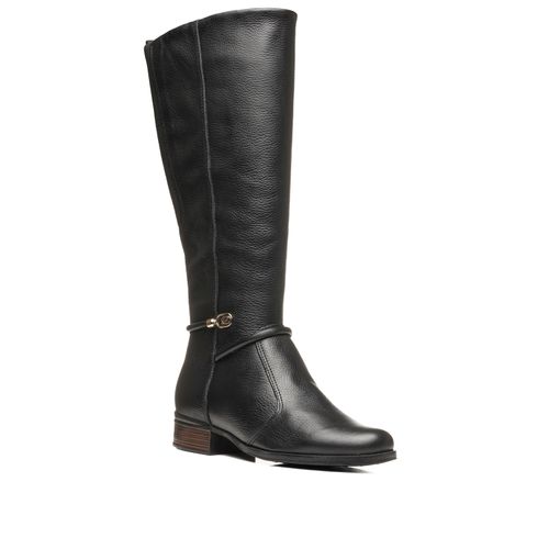Bota Montaria Pegada Feminina em Couro Preta Cano Longo 282064-02