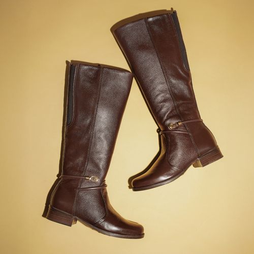 Bota Montaria Pegada Feminino em Couro Pinhão 282064-05