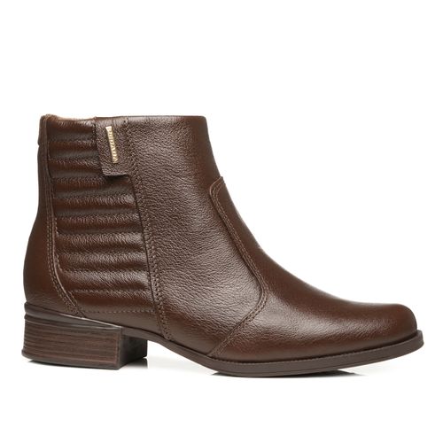 Bota Pegada Feminina em Couro Pinhão Cano Curto 282008-06