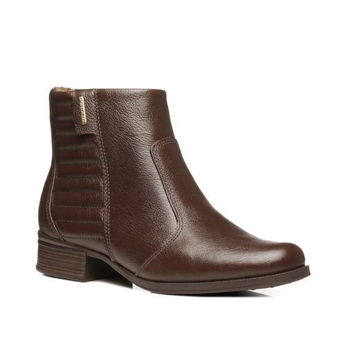 Bota Pegada Feminina em Couro Pinhão Cano Curto 282008-06