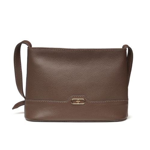 Bolsa Pegada Feminina Tiracolo em Couro Pinhão BO210015-02