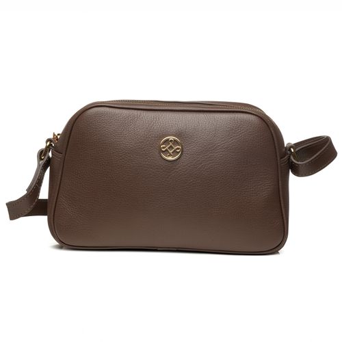 Bolsa Pegada Feminina Tiracolo em Couro Pinhão BO210016-02
