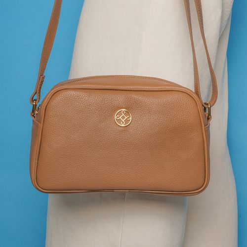 Bolsa Pegada Feminina Tiracolo em Couro Camel BO210016-03