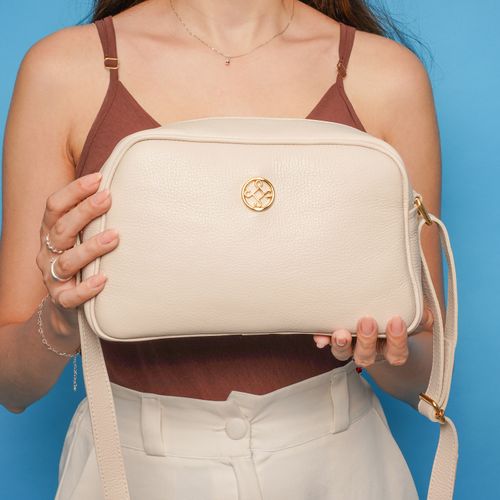 Bolsa Pegada Feminina Tiracolo em Couro Off White BO210016-05