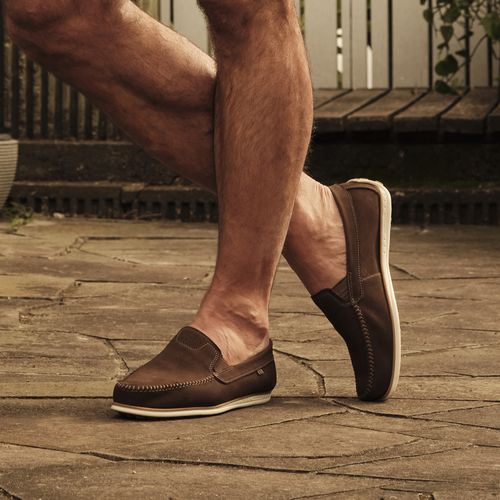Mocassim Pegada Masculino em Couro Chocolate 142012-05