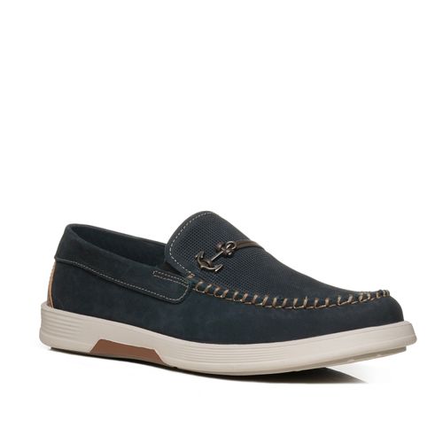 Mocassim Pegada Masculino em Couro Marinho 142305-07