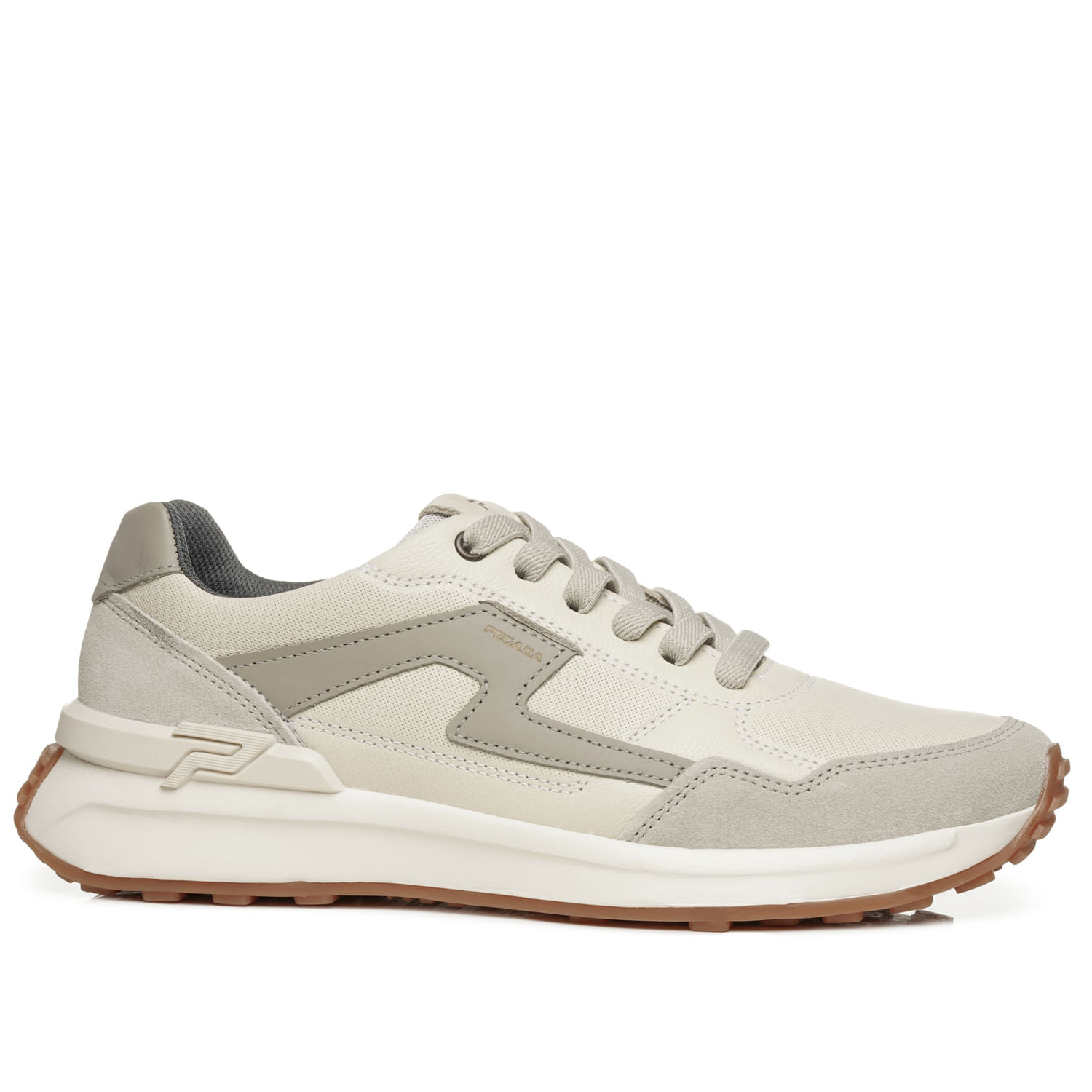 Tênis Casual Pegada Masculino em Couro Milk 110761-02 - Pegada