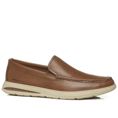 Mocassim Pegada Masculino em Couro Pinhão 142501-03