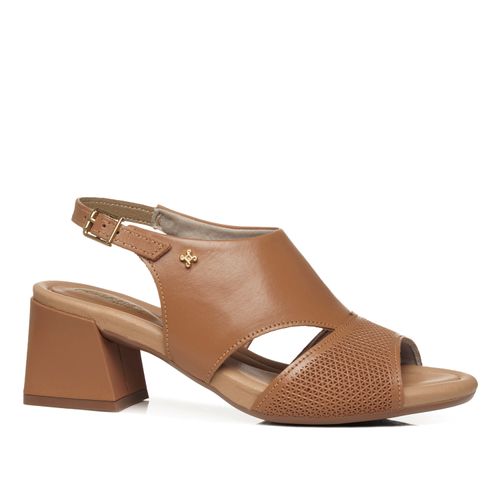 Sandália Pegada Feminino em Couro Caramelo 234307-02