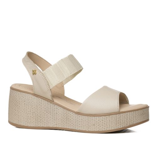 Sandália Pegada Feminino em Couro Off White 233106-01