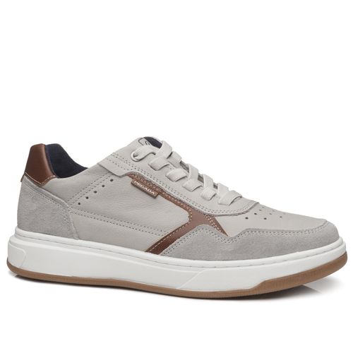 Tênis Casual Pegada Masculino em Couro Silver 111704-05