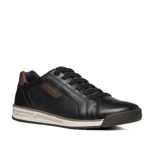 Sapatênis Pegada Masculino em Couro Preto 112502-06