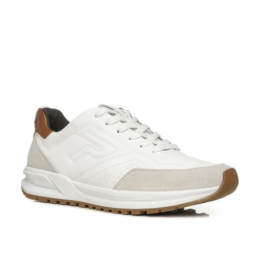 Sapatênis Pegada Masculino em Couro Branco 112151-01
