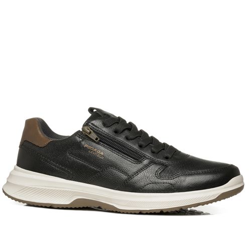 Sapatênis Pegada Masculino em Couro Preto 114302-07
